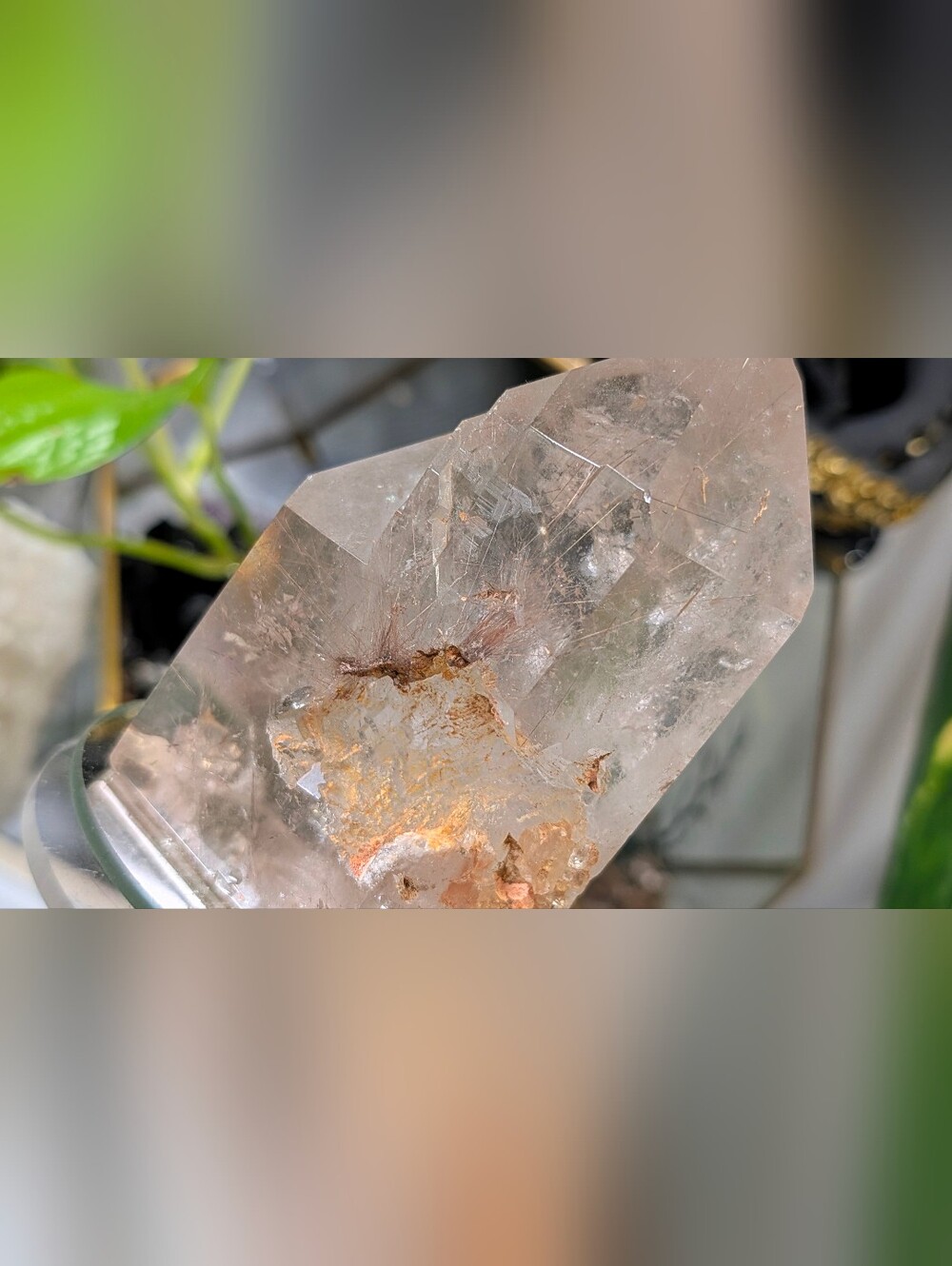 Red Rutilated Smokey Quartz Crystal Tower